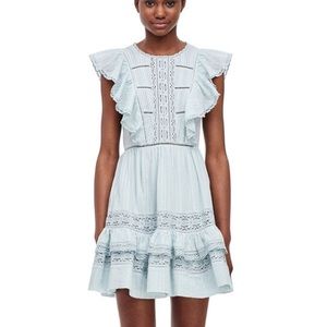 Rebecca taylor blue ruffle dress